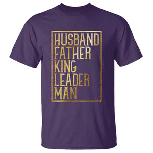 Husband Father King Leader Man T Shirt Proud Black Dad Gift TS12 Purple Print Your Wear