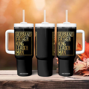 Husband Father King Leader Man Tumbler With Handle Proud Black Dad Gift TS12 Print Your Wear