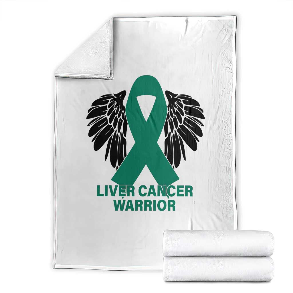 Liver Cancer Angel Warrior Wings Throw Blanket Green Ribbon Awareness Support Gift TS12 White Print Your Wear