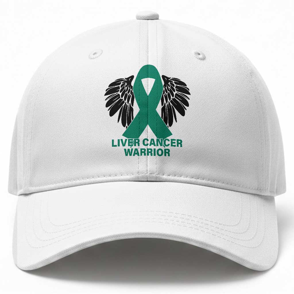 Liver Cancer Angel Warrior Wings Baseball Cap Green Ribbon Awareness Support Gift TS12 Print Your Wear