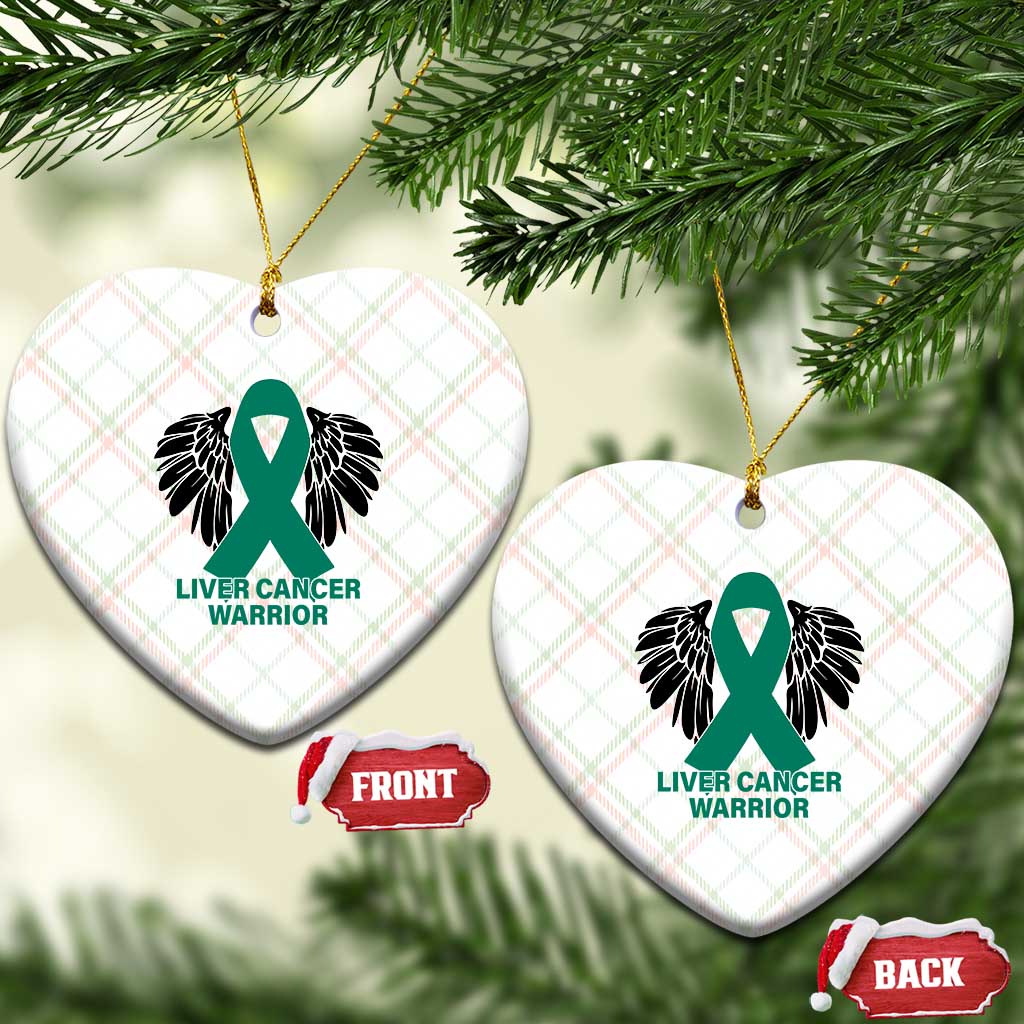 Liver Cancer Angel Warrior Wings Ceramic Ornament Green Ribbon Awareness Support Gift TS12 Print Your Wear