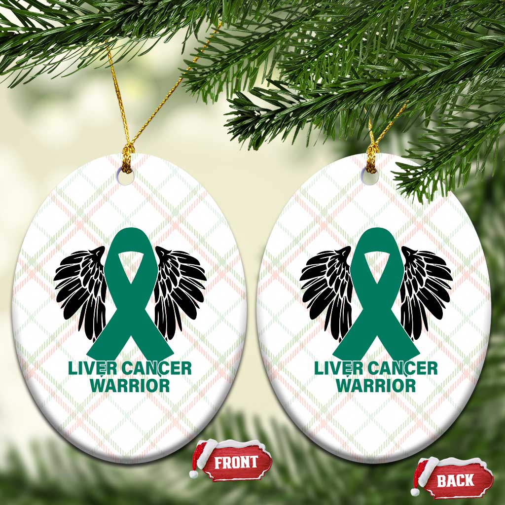 Liver Cancer Angel Warrior Wings Ceramic Ornament Green Ribbon Awareness Support Gift TS12 Print Your Wear