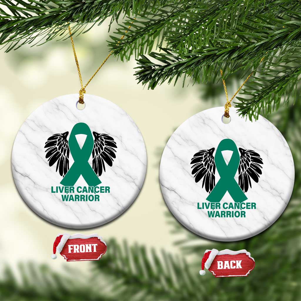 Liver Cancer Angel Warrior Wings Ceramic Ornament Green Ribbon Awareness Support Gift TS12 1pc White Marble Print Your Wear