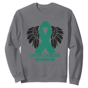 Liver Cancer Angel Warrior Wings Sweatshirt Green Ribbon Awareness Support Gift TS12 Charcoal Print Your Wear