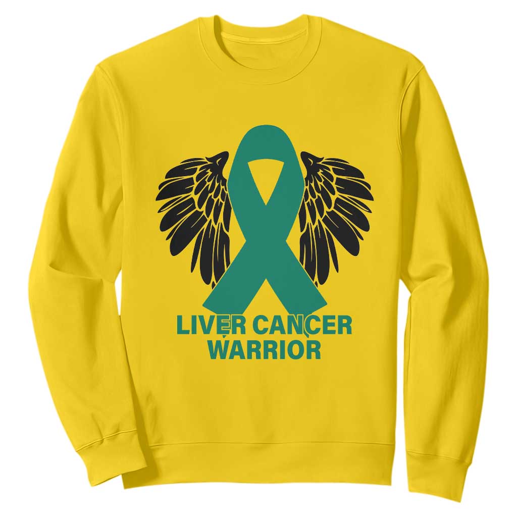 Liver Cancer Angel Warrior Wings Sweatshirt Green Ribbon Awareness Support Gift TS12 Daisy Print Your Wear