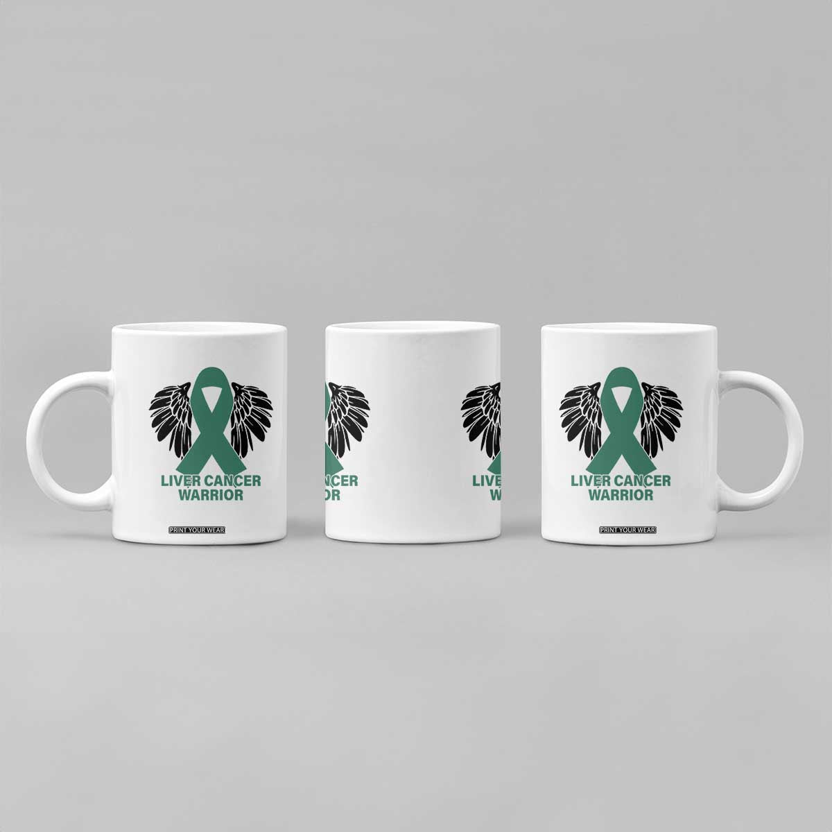 Liver Cancer Angel Warrior Wings Coffee Mug Green Ribbon Awareness Support Gift TS12 Print Your Wear