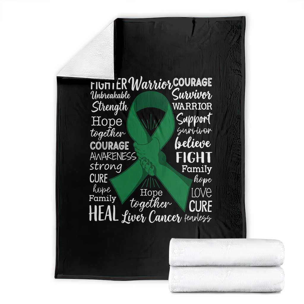 Liver Cancer Support Gift Throw Blanket Fearless Unbreakable Warrior Hope TS12 Black Print Your Wear