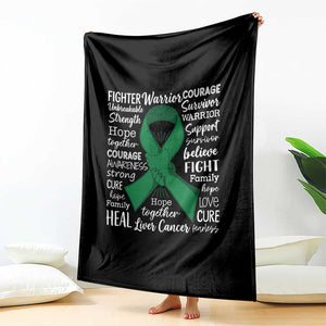 Liver Cancer Support Gift Throw Blanket Fearless Unbreakable Warrior Hope TS12 Print Your Wear