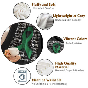 Liver Cancer Support Gift Throw Blanket Fearless Unbreakable Warrior Hope TS12 Print Your Wear