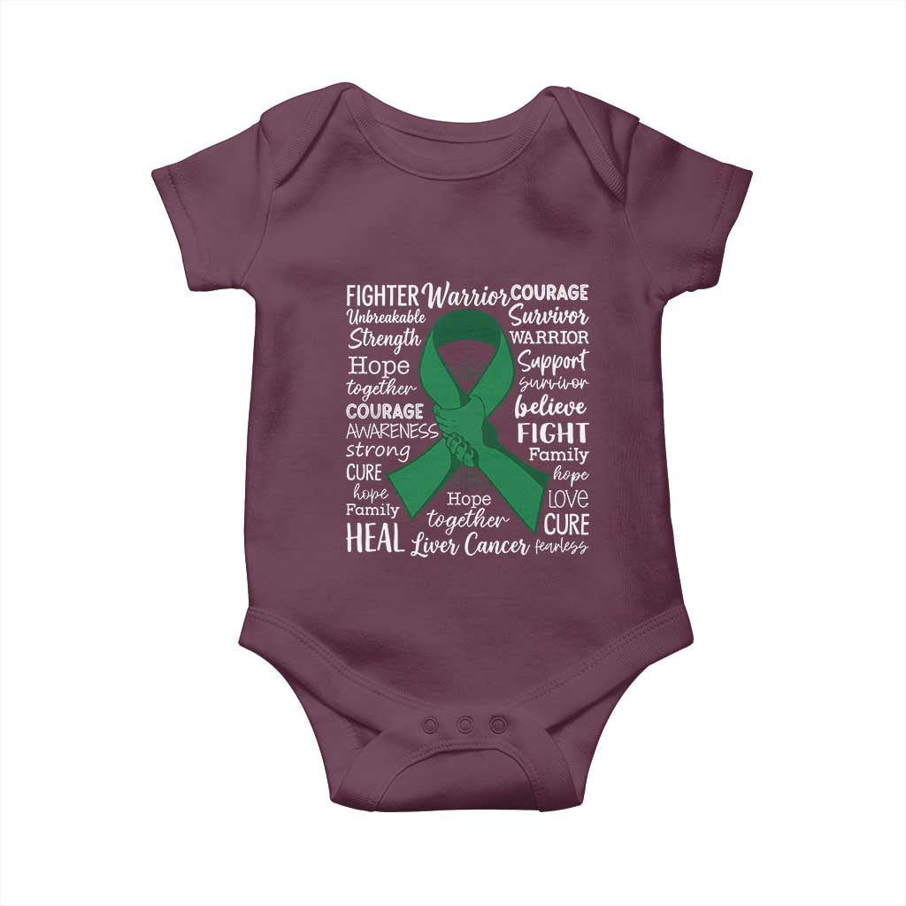 Liver Cancer Support Gift Baby Onesie Fearless Unbreakable Warrior Hope TS12 Maroon Print Your Wear