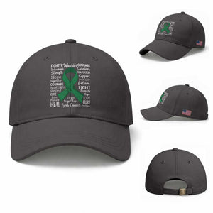 Liver Cancer Support Gift Baseball Cap Fearless Unbreakable Warrior Hope TS12 Baseball Cap Universal Fit Dark Gray Print Your Wear