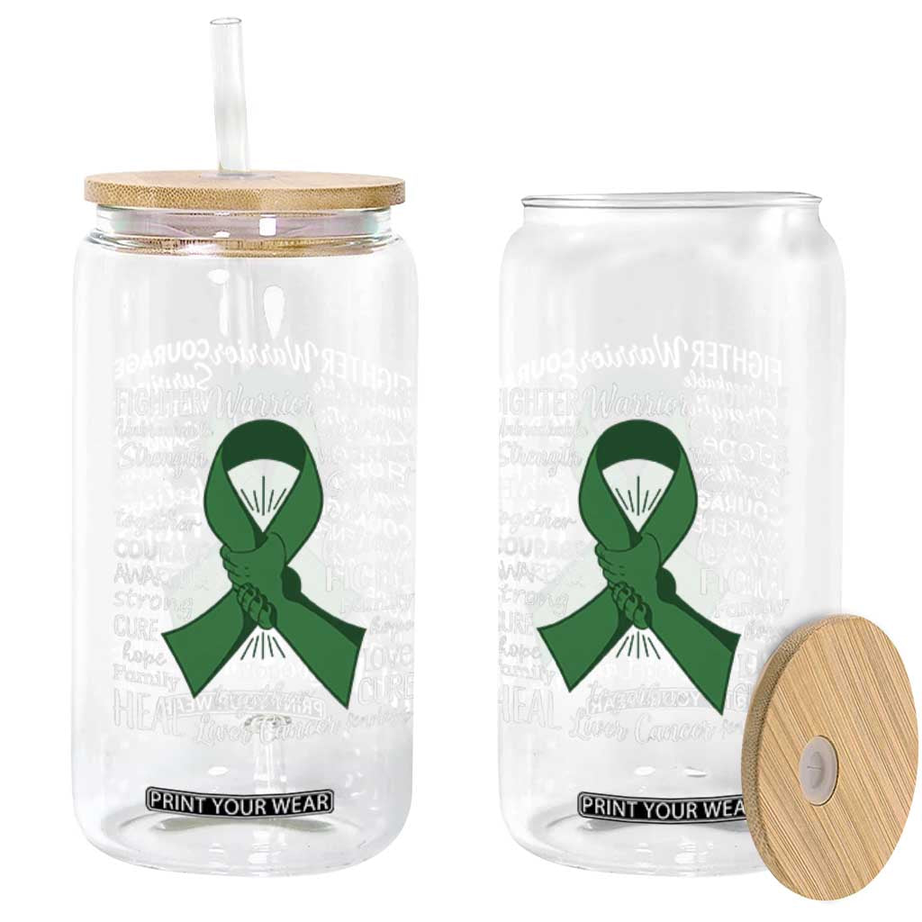 Liver Cancer Support Gift Glass Can Fearless Unbreakable Warrior Hope TS12 Print Your Wear