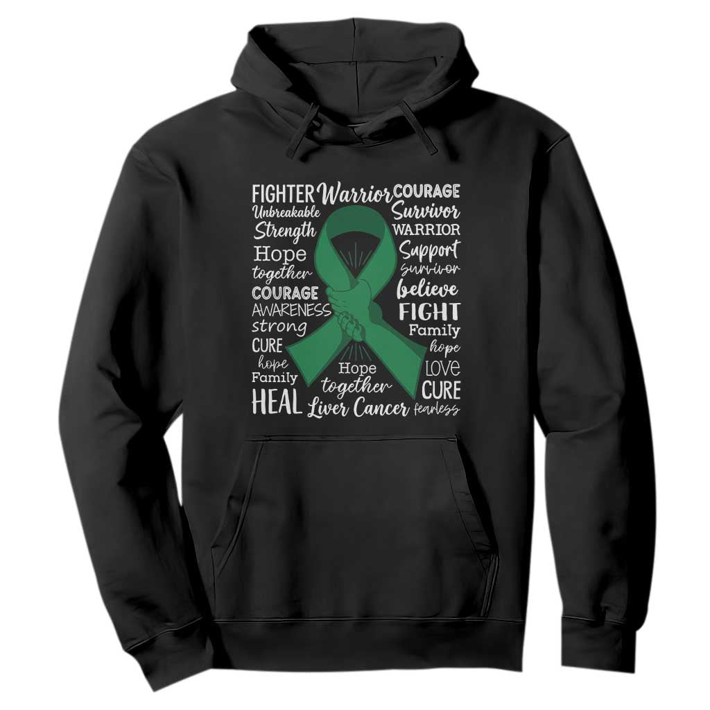 Liver Cancer Support Gift Hoodie Fearless Unbreakable Warrior Hope TS12 Black Print Your Wear