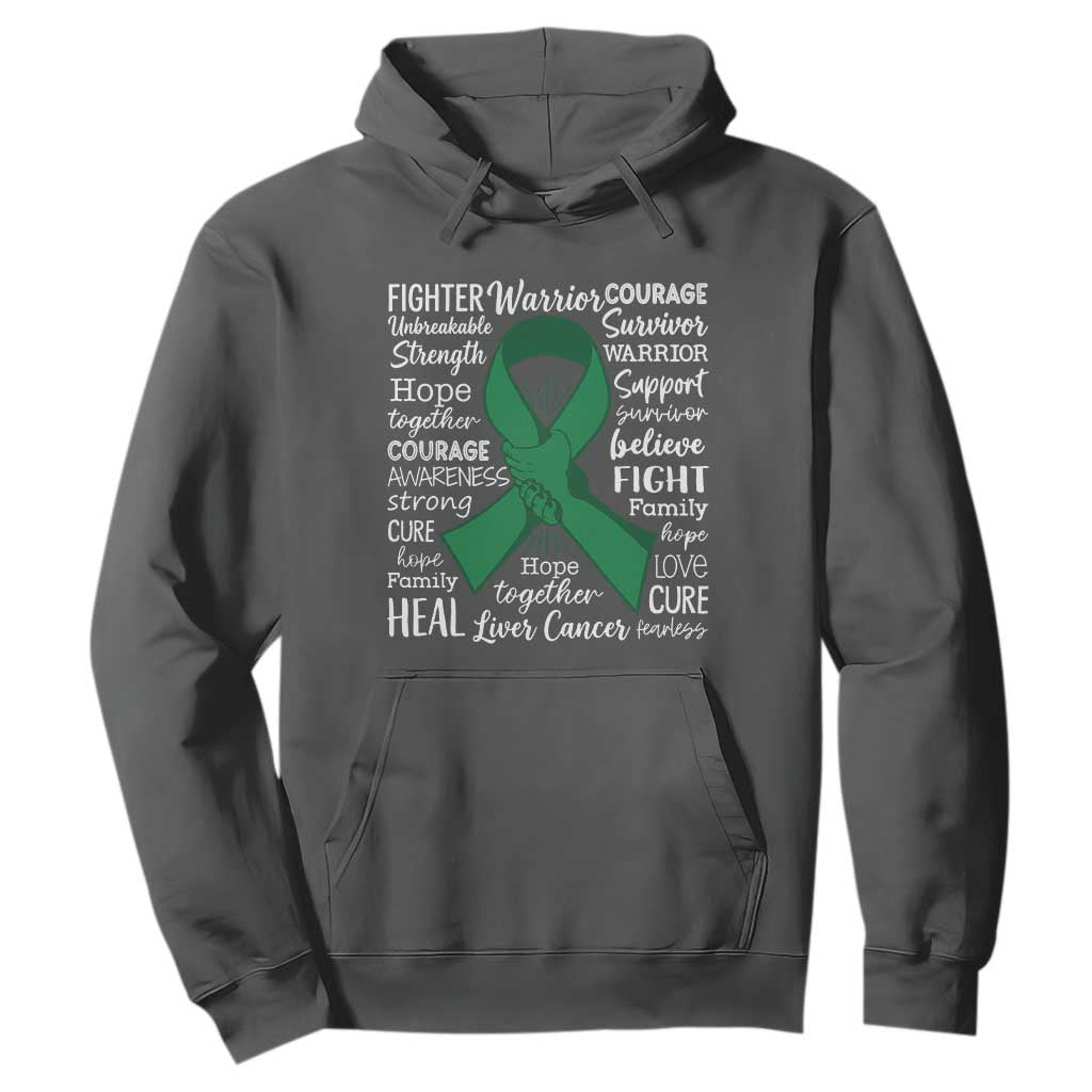 Liver Cancer Support Gift Hoodie Fearless Unbreakable Warrior Hope TS12 Dark Heather Print Your Wear