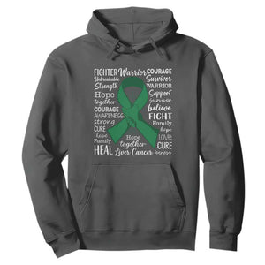 Liver Cancer Support Gift Hoodie Fearless Unbreakable Warrior Hope TS12 Dark Heather Print Your Wear