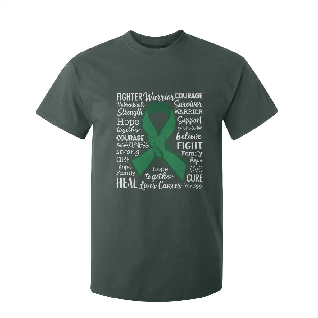 Liver Cancer Support Gift T Shirt For Kid Fearless Unbreakable Warrior Hope TS12 Dark Forest Green Print Your Wear