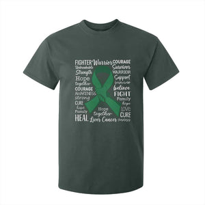 Liver Cancer Support Gift T Shirt For Kid Fearless Unbreakable Warrior Hope TS12 Dark Forest Green Print Your Wear