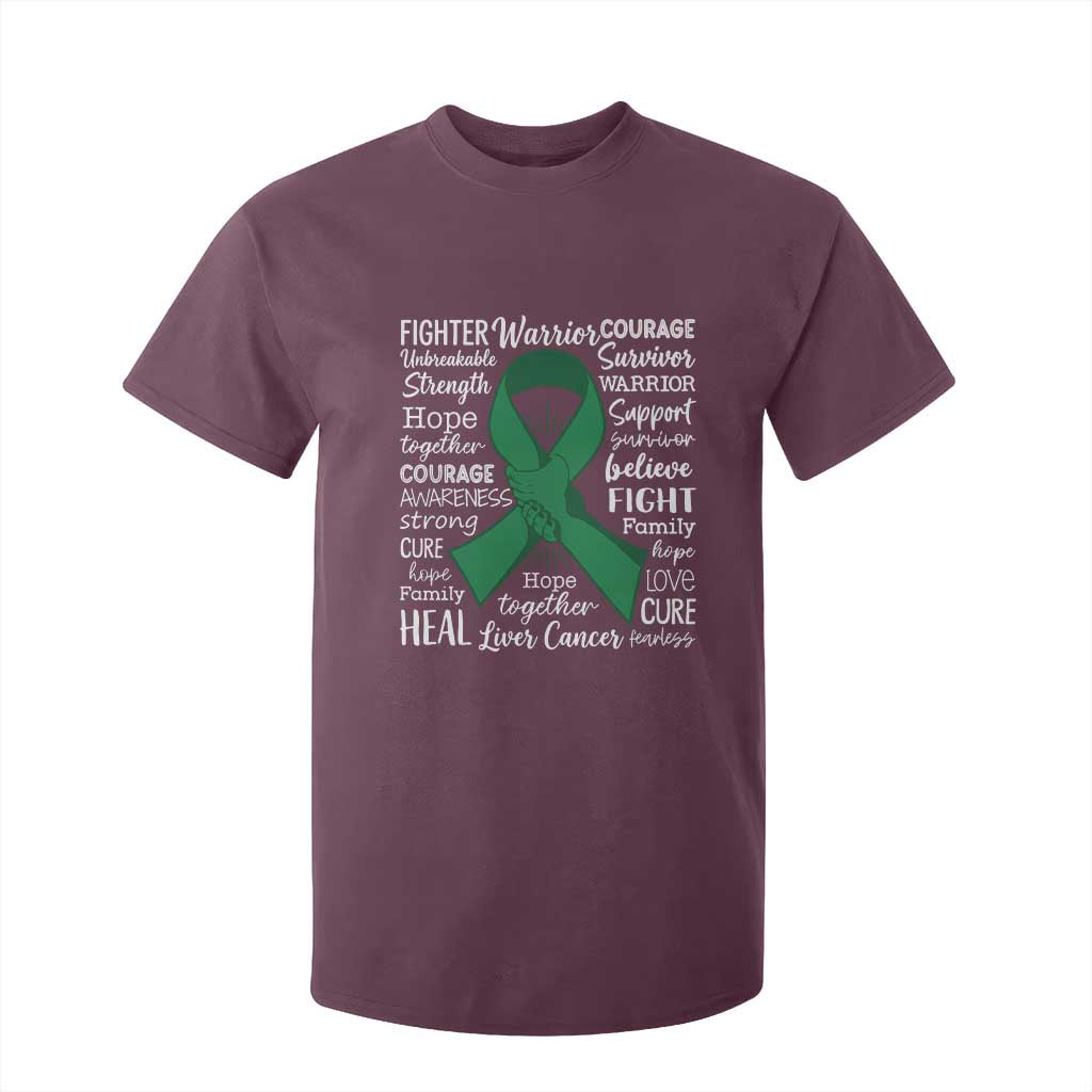 Liver Cancer Support Gift T Shirt For Kid Fearless Unbreakable Warrior Hope TS12 Maroon Print Your Wear