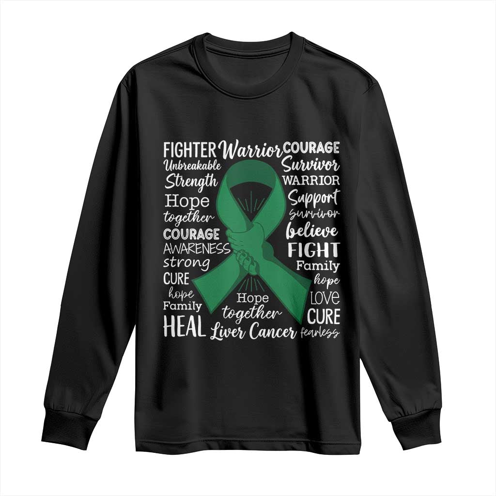 Liver Cancer Support Gift Long Sleeve Shirt Fearless Unbreakable Warrior Hope TS12 Black Print Your Wear