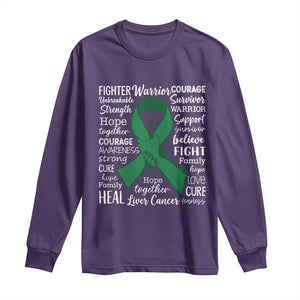 Liver Cancer Support Gift Long Sleeve Shirt Fearless Unbreakable Warrior Hope TS12 Purple Print Your Wear
