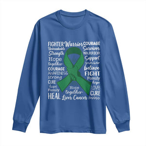 Liver Cancer Support Gift Long Sleeve Shirt Fearless Unbreakable Warrior Hope TS12 Royal Blue Print Your Wear