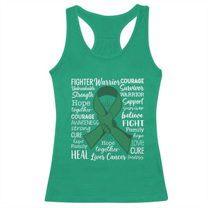 Liver Cancer Support Gift Racerback Tank Top Fearless Unbreakable Warrior Hope TS12 Irish Green Print Your Wear