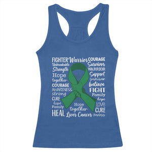Liver Cancer Support Gift Racerback Tank Top Fearless Unbreakable Warrior Hope TS12 Royal Blue Print Your Wear