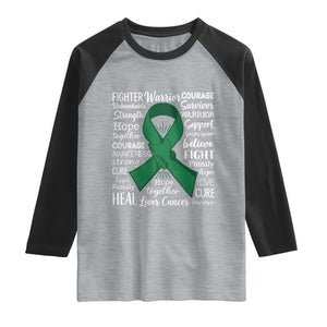 Liver Cancer Support Gift Raglan Shirt Fearless Unbreakable Warrior Hope TS12 Heather Gray Black Print Your Wear