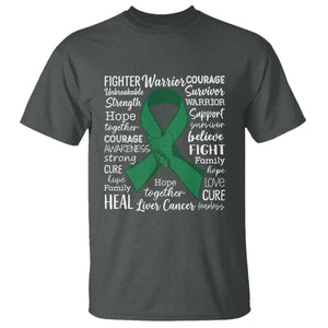 Liver Cancer Support Gift T Shirt Fearless Unbreakable Warrior Hope TS12 Dark Heather Print Your Wear