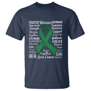 Liver Cancer Support Gift T Shirt Fearless Unbreakable Warrior Hope TS12 Navy Print Your Wear