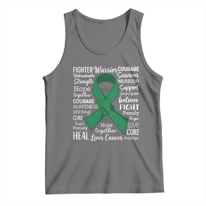 Liver Cancer Support Gift Tank Top Fearless Unbreakable Warrior Hope TS12 Black Heather Print Your Wear