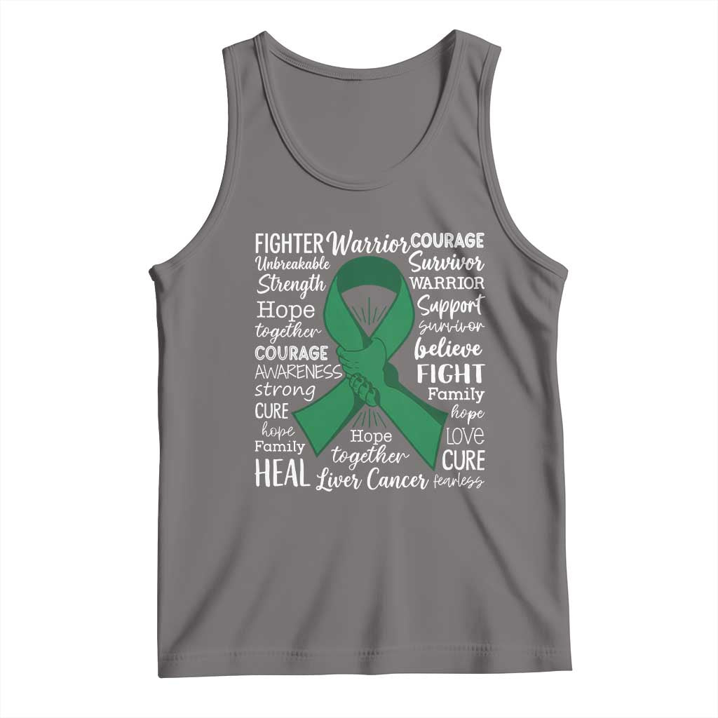 Liver Cancer Support Gift Tank Top Fearless Unbreakable Warrior Hope TS12 Deep Heather Print Your Wear