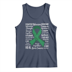 Liver Cancer Support Gift Tank Top Fearless Unbreakable Warrior Hope TS12 Navy Print Your Wear