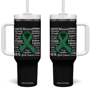 Liver Cancer Support Gift Tumbler With Handle Fearless Unbreakable Warrior Hope TS12 One Size: 40 oz Black Print Your Wear