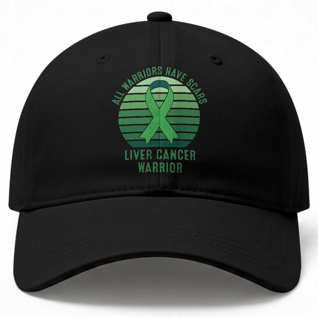 All Warriors Have Scars Liver Cancer Baseball Cap Green Ribbon Survivor Fighter Gift TS12 Print Your Wear