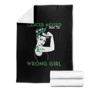 Liver Cancer Warrior Unbreakable Gift Throw Blanket Cancer Messed With The Wrong Girl TS12 Black Print Your Wear