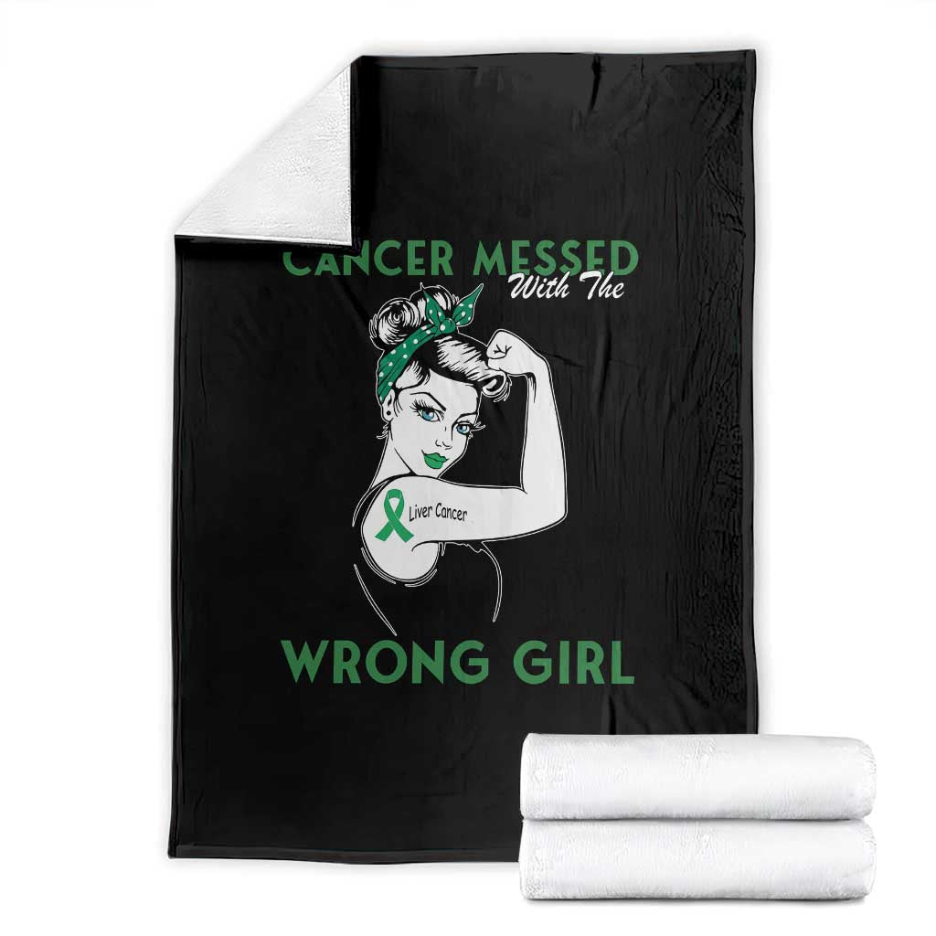 Liver Cancer Warrior Unbreakable Gift Throw Blanket Cancer Messed With The Wrong Girl TS12 Black Print Your Wear