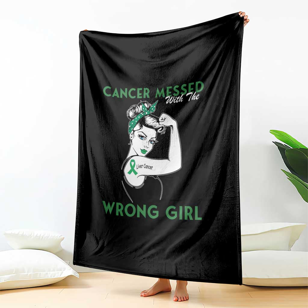 Liver Cancer Warrior Unbreakable Gift Throw Blanket Cancer Messed With The Wrong Girl TS12 Print Your Wear