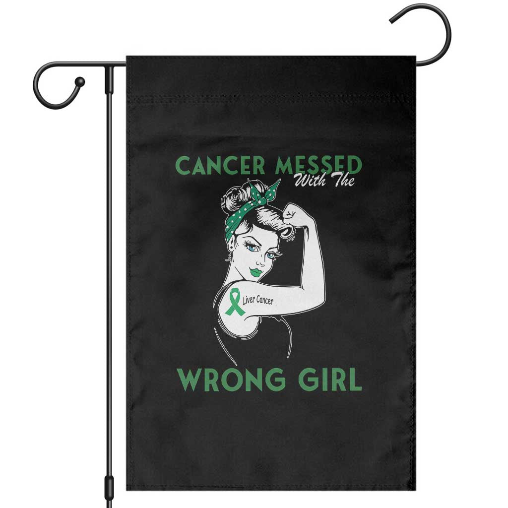 Liver Cancer Warrior Unbreakable Gift Garden Flag Cancer Messed With The Wrong Girl TS12 Black Print Your Wear