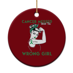 Liver Cancer Warrior Unbreakable Gift Ceramic Ornament Cancer Messed With The Wrong Girl TS12 1pc Red Print Your Wear