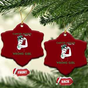 Liver Cancer Warrior Unbreakable Gift Ceramic Ornament Cancer Messed With The Wrong Girl TS12 Print Your Wear