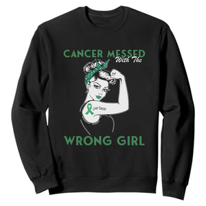 Liver Cancer Warrior Unbreakable Gift Sweatshirt Cancer Messed With The Wrong Girl TS12 Black Print Your Wear