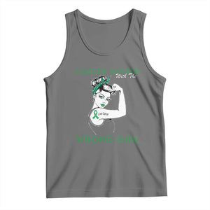 Liver Cancer Warrior Unbreakable Gift Tank Top Cancer Messed With The Wrong Girl TS12 Black Heather Print Your Wear