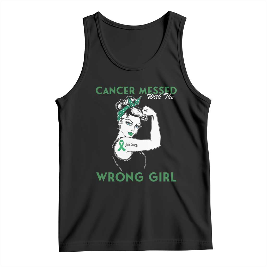 Liver Cancer Warrior Unbreakable Gift Tank Top Cancer Messed With The Wrong Girl TS12 Black Print Your Wear
