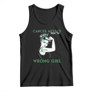 Liver Cancer Warrior Unbreakable Gift Tank Top Cancer Messed With The Wrong Girl TS12 Black Print Your Wear