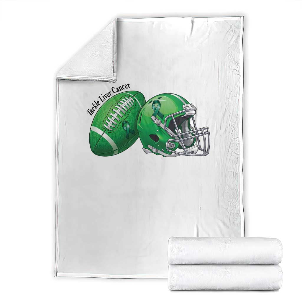 Liver Cancer Support Gift Throw Blanket October Tackle Cancer Football TS12 White Print Your Wear
