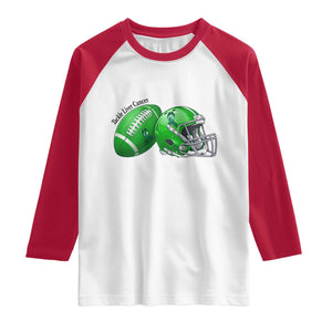 Liver Cancer Support Gift Raglan Shirt October Tackle Cancer Football TS12 White Red Print Your Wear