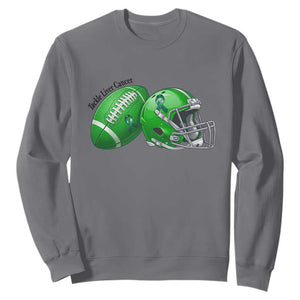 Liver Cancer Support Gift Sweatshirt October Tackle Cancer Football TS12 Charcoal Print Your Wear