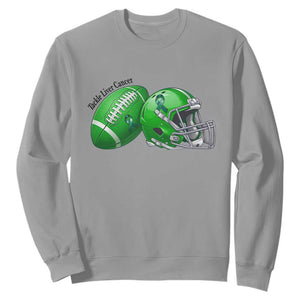 Liver Cancer Support Gift Sweatshirt October Tackle Cancer Football TS12 Sport Gray Print Your Wear