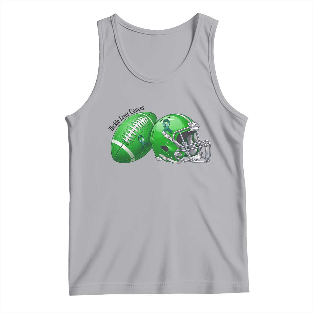 Liver Cancer Support Gift Tank Top October Tackle Cancer Football TS12 Athletic Heather Print Your Wear